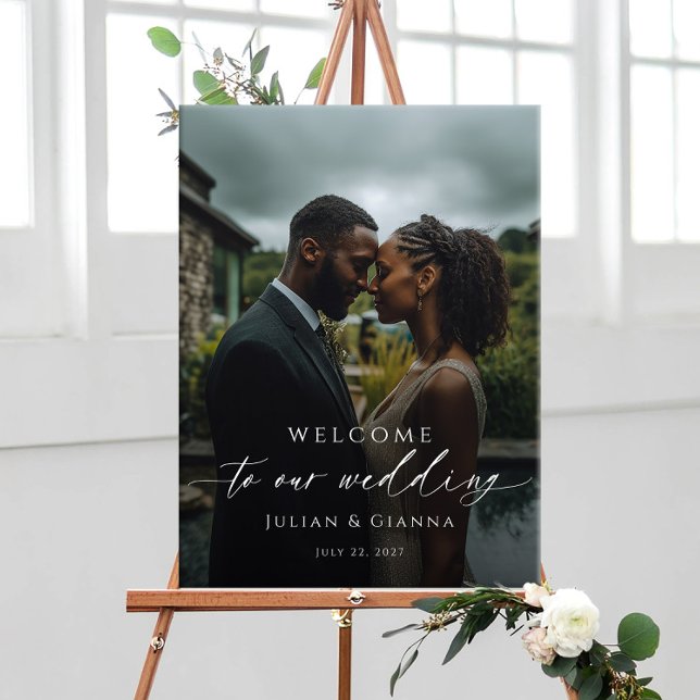 Elegant wedding welcome photo poster (Creator Uploaded)