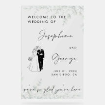 Elegant Wedding welcome sign, acrylic custom sign