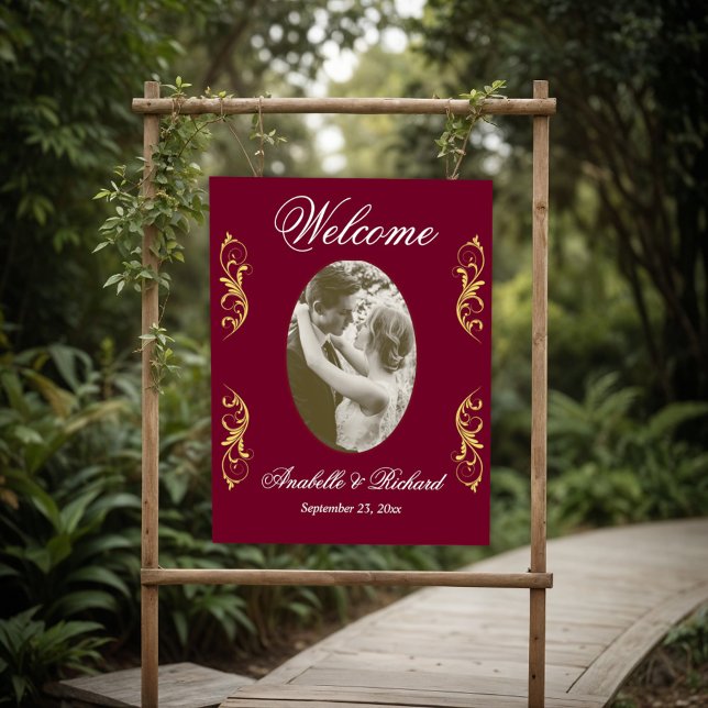  Elegant Wedding Welcome Sign Poster with Photo (Creator Uploaded)