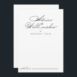 Elegant Wedding Well Wishes Advice Card<br><div class="desc">This elegant wedding well wishes advice card is perfect for a rustic wedding. The simple and stylish design features classic and fancy script typography in black and white. These cards are perfect for a wedding, bridal shower, baby shower, graduation party & more. Personalise the cards with the names of the...</div>