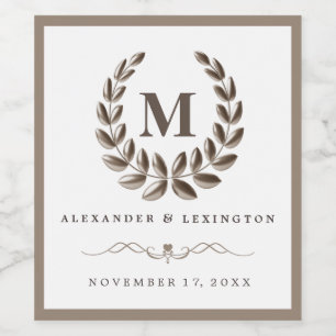 Elegant Wedding Wine Bottle Label