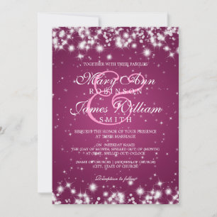 Elegant Wedding Winter Sparkle Pink Invitation