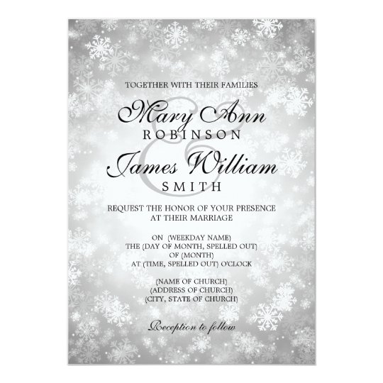 Elegant Wedding Winter Wonderland Sparkle Silver Card