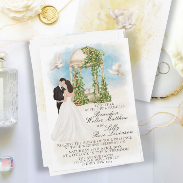 Elegant Wedding with Bride and Groom Gazebo Invitation (Creator Uploaded)