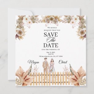 Elegant Wedding with Dark Floral Save The Date