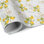 Elegant Wedding with Yellow Roses & Gold Wrapping Paper<br><div class="desc">Elegant Beautiful Tiny Yellow Rose Wedding and Gold. (Note: Not real glitter) ✔Note: Not all template areas need changed. 📌If you need further customisation, please click the "Click to Customise further" or "Customise or Edit Design"button and use our design tool to resize, rotate, change text colour, add text and so...</div>