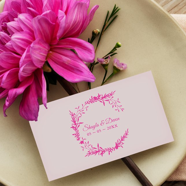 Elegant Wedding Wreath Wildflowers and Branches Rubber Stamp (Creator Uploaded)