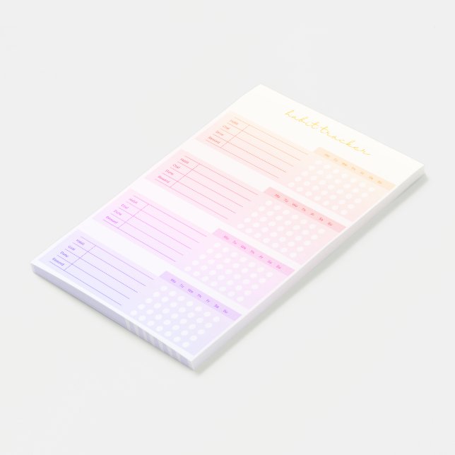 Elegant Weekly Habit Tracker   Post-it Notes (Angled)