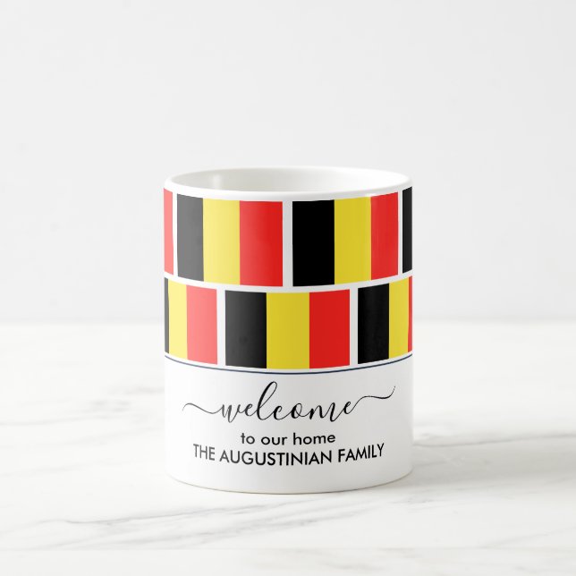 Elegant Welcome BELGIUM FLAG Coffee Mug (Center)