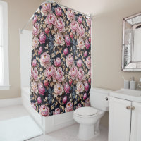 Elegant Welcome Blush Pink Peony Floral Black