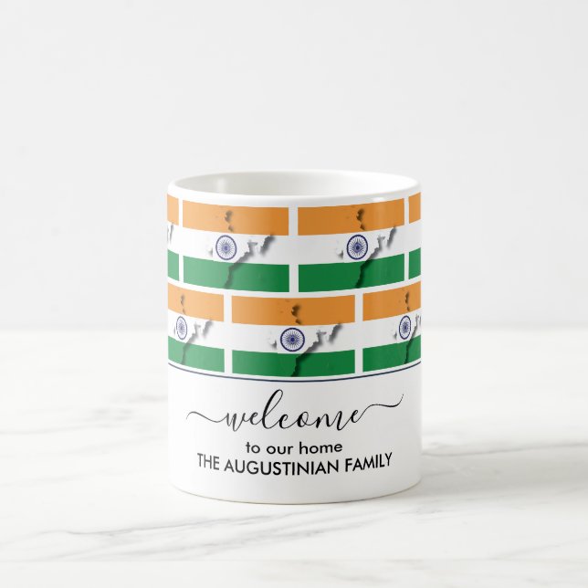 Elegant Welcome INDIA FLAG Coffee Mug (Center)