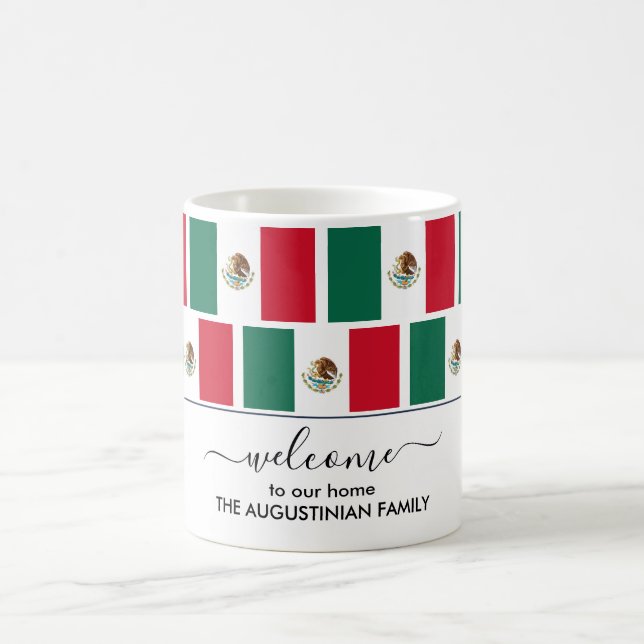 Elegant Welcome MEXICO FLAG Coffee Mug (Center)