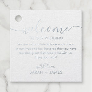 Elegant Welcome To Our Wedding Welcome Bag Foil Fa Favour Tags