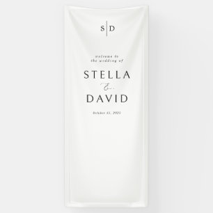 Elegant Welcome Wedding Monogram Decor Banner