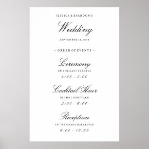 Elegant Welcome Wedding Order of Events Reception Poster