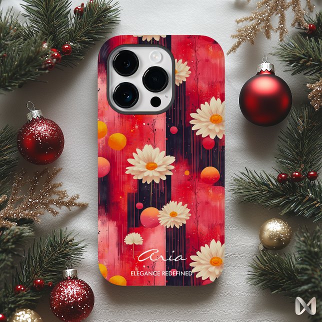 Elegant Wellness Design with Daisies and Warm Tone Case-Mate iPhone Case (Creator Uploaded)
