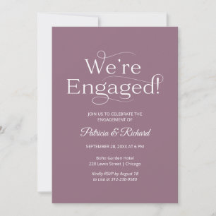 Elegant We're Engaged Engagement Party Invitation