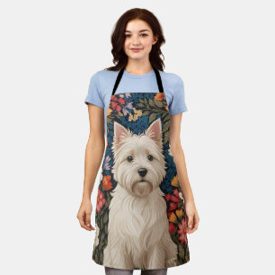Elegant West Highland Terrier Colourful Floral Apron