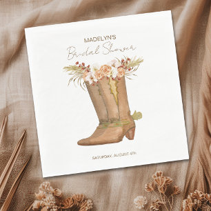 Elegant Western Cowgirl Boots Bridal Shower Napkin