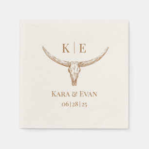Elegant Western Wedding Personalised Napkins