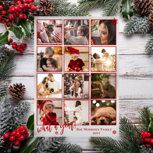 Elegant What A Year 12 Photo Snowflakes Acrylic Invitations