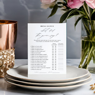 Elegant What did the Groom Say Game Card