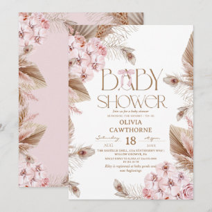 Elegant Whimsical Boho Baby Shower Invitation