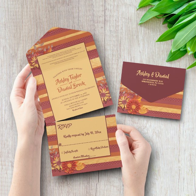 Elegant Whimsical Classy Luxury Floral Wedding All In One Invitation (Creator Uploaded)