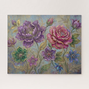 Elegant & Whimsical Fantasy Blooms Jigsaw Puzzle