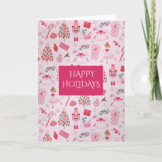 Elegant Whimsical Nutcracker Ballet Christmas Card