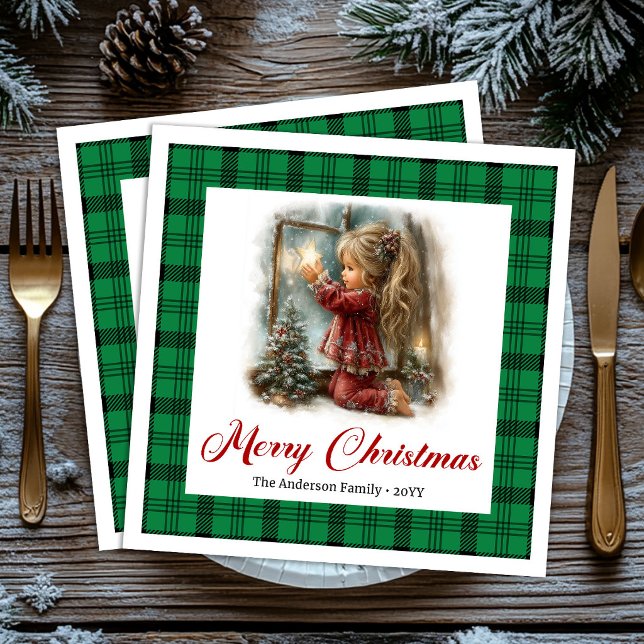 Elegant Whimsical Painted Winter Scene Napkins (Elegant Whimsical Painted Winter Scene Napkins)