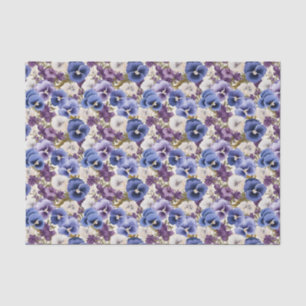 Elegant whimsical pansy tiled  tissue paper
