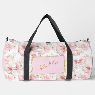 Elegant Whimsical Personalised Coquette Bow Large* Duffle Bag