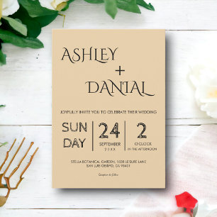 Elegant Whimsical Stylish Simple Modern Wedding Invitation