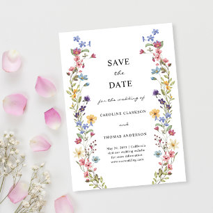 Elegant Whimsical Wildflower Garden Wedding Save The Date
