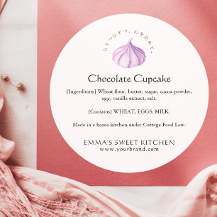Elegant Whipped Cream Ingredient Product Classic Round Sticker