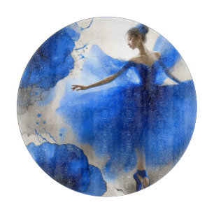 Elegant Whirl Ballet in Indigo blue Cutting Board
