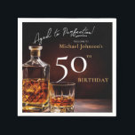 Elegant Whiskey Black Gold 50th Birthday Party Nap Napkin<br><div class="desc">Elegant Whiskey Black Gold 50th Birthday Party Napkins. Raise a toast to elegance with our milestone birthday invitation design, a perfect blend of sophistication and celebration. The black and gold accents set the stage for a classy affair, reminiscent of aged whiskey in its rich hues. This invitation exudes a timeless...</div>