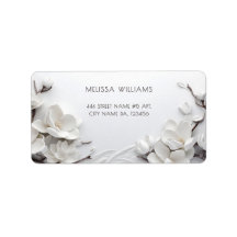 Elegant White 3D Magnolia