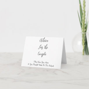 Elegant white advice For The Newlyweds Thank You Card