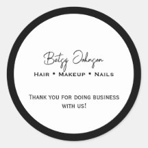 Elegant White and Black Business Thank You Sticker