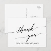 Elegant White and Black Calligraphy Thank You