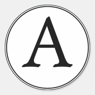 Elegant White and Black Monogram Stickers