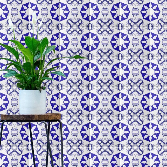 Elegant White And Blue Mediterranean Portuguese  Ceramic Tile (Creator Uploaded)