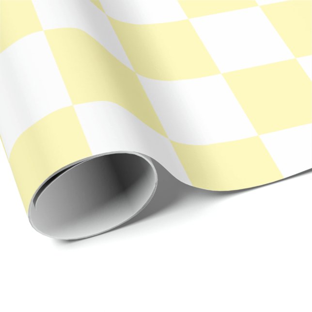 Elegant White and Cream Chequerboard  Wrapping Paper (Roll Corner)