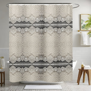 Elegant White and Cream Shower Curtain Style 1