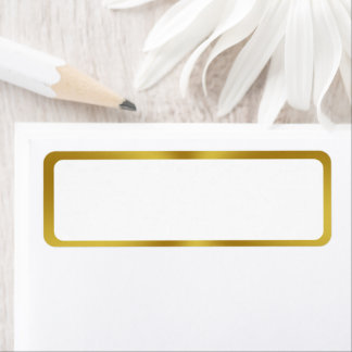 Elegant White and Gold Border Blank Return Address Label