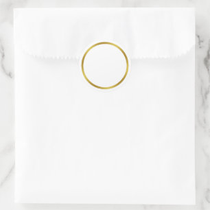 Elegant White and Gold Border Classic Round Sticker