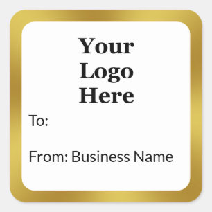 Elegant White and Gold Business Logo Gift Tag