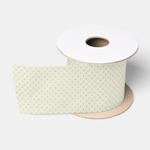Elegant White and Gold Christmas Satin Ribbon